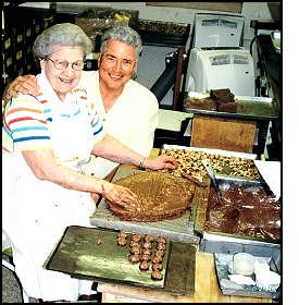 Here I am with Rosie Anderson at Dewar's Candy Shop.